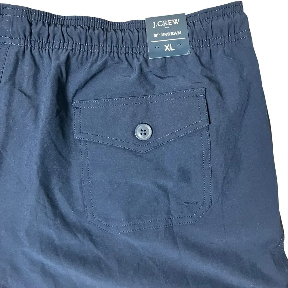 J.Crew Swim Trunks Mens XL Blue 8” Inseam Drawstring Beach Vacation Pool